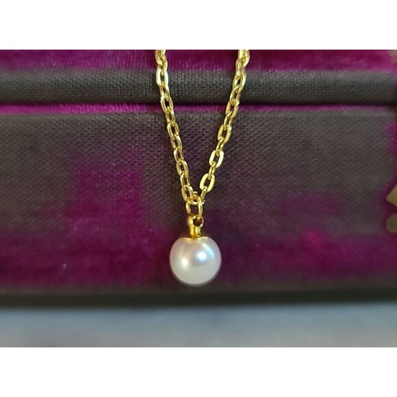 Faux Pearl Pendant Necklace Vintage - Picture 3 of 10